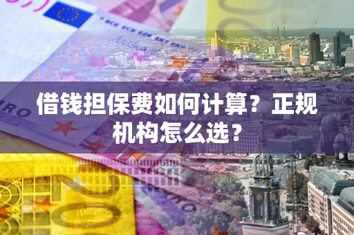 武汉借钱担保费如何计算？正规机构怎么选？