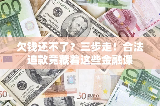 武汉欠钱还不了？三步走！合法追款竟藏着这些金融课